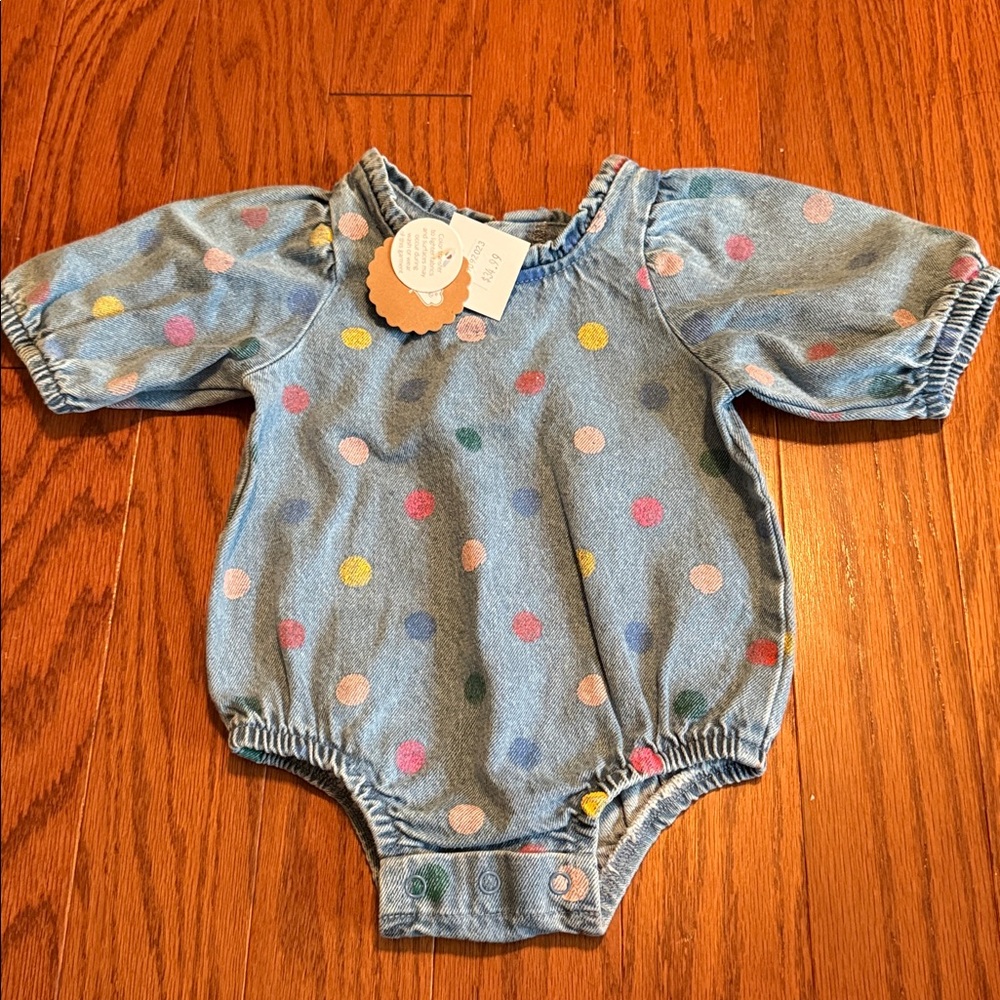 Mudpie Denim Baby Romper